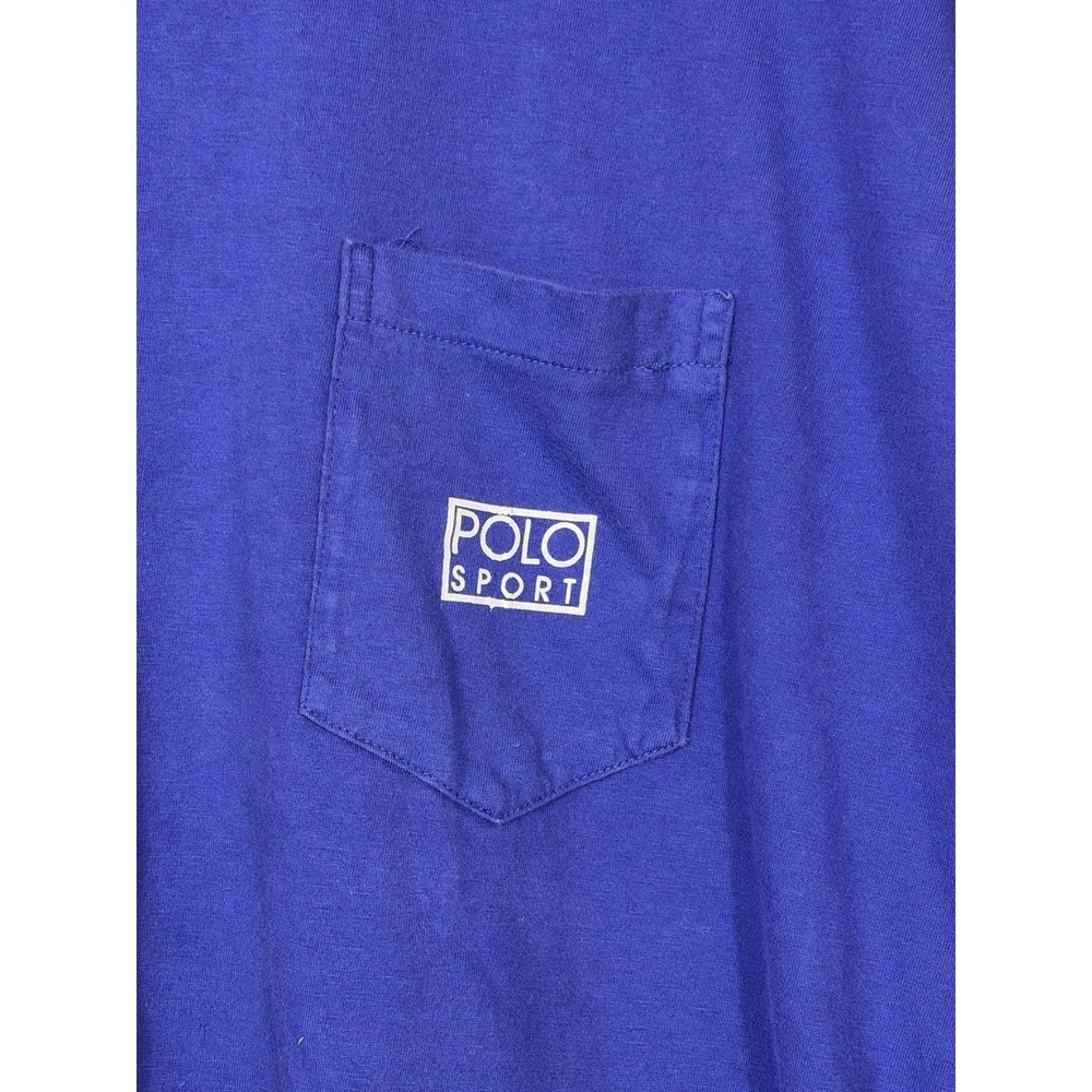 Vtg Polo Sport Ralph Lauren Pocket T Shirt Mens XL Blue Cotton Made in Canada
